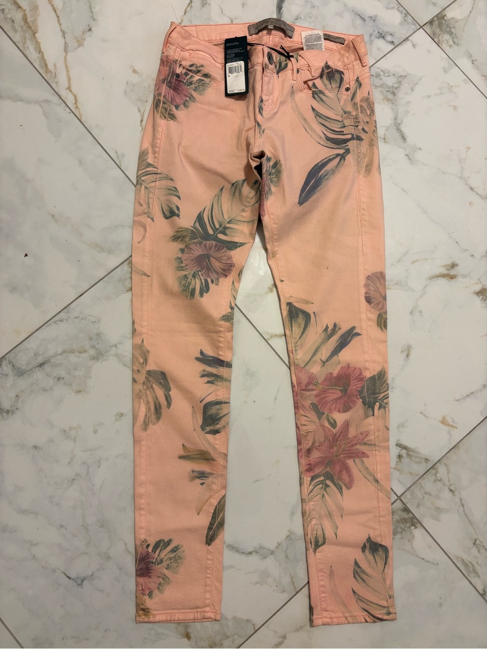Guess Peach Floral Jeggings